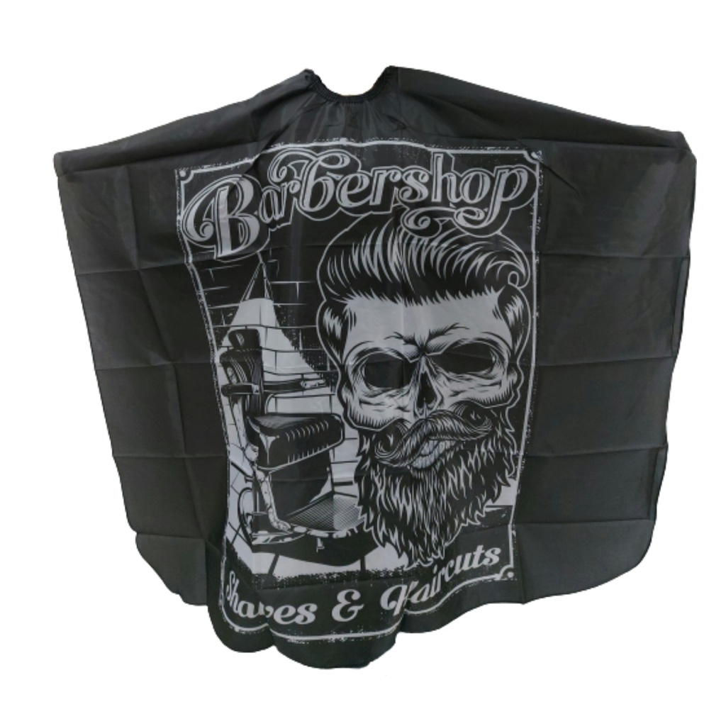 Capa Barbería Estampada Negra con Blanco