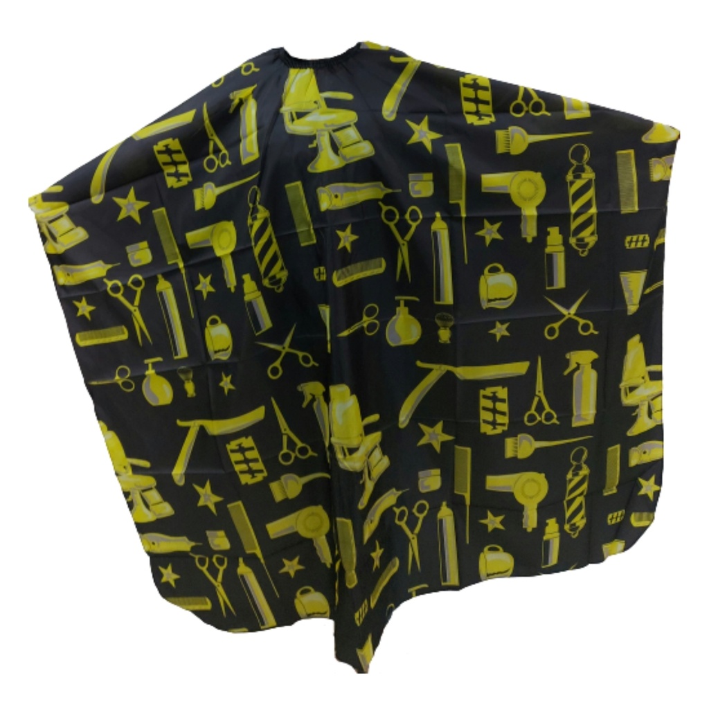 Capa Barbería  Estampado Negro y Amarillo