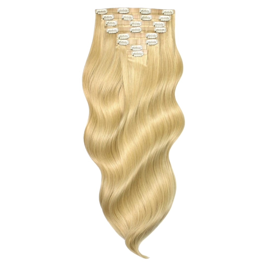 Extension Hollywood Blonde - 22&quot; de Clip (Cabello Virgen, Real)