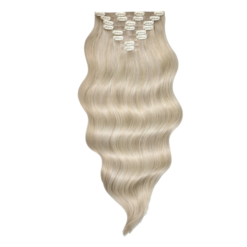 Extension Iced Latte - 22&quot; de Clip (Cabello Virgen, Real)