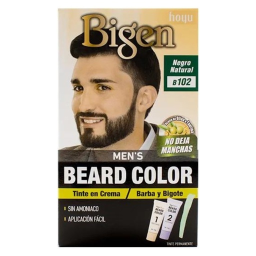 [B102] Tinte 102 Bigen Men´s Tinte en Crema Negro Natural