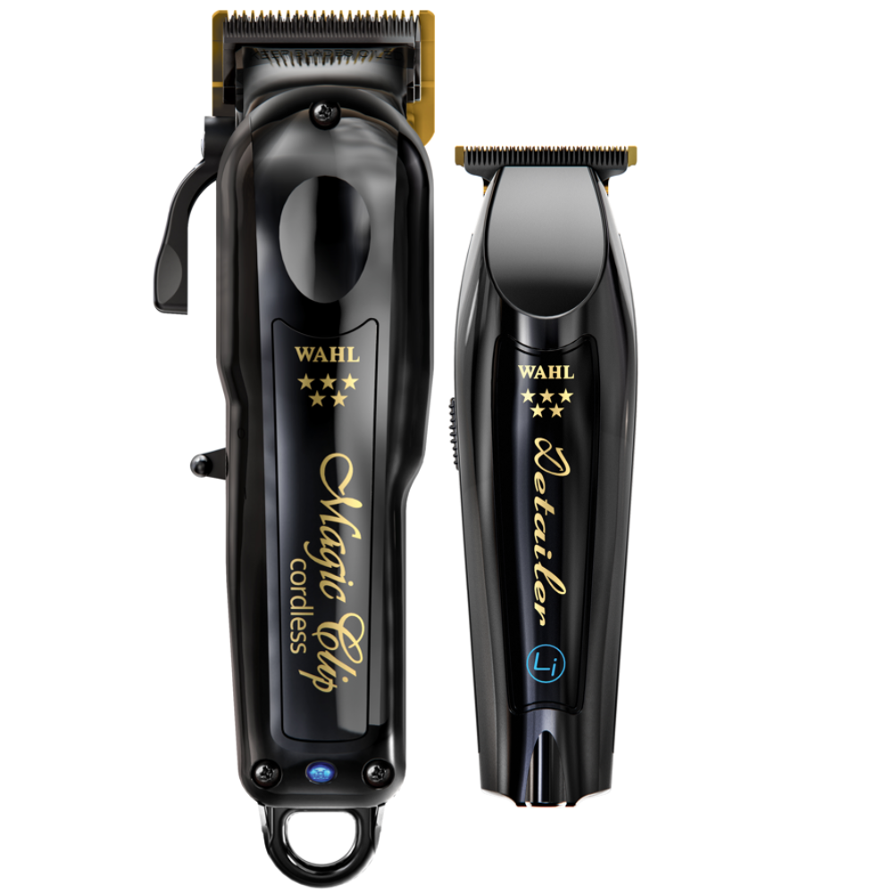 Combo Wahl Inalámbrico Barber BLACK (Magic + detailer)