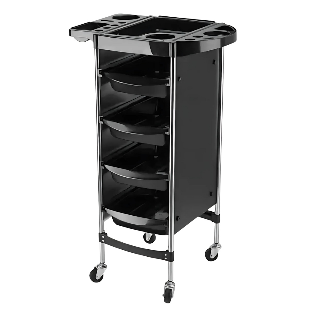 Carrito Auxiliar Alto Negro Patas de Metal