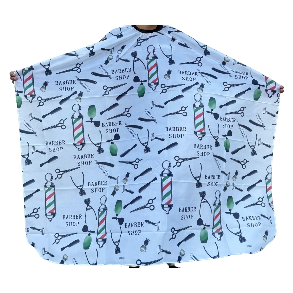 Capa De Barbería Estampada Blanca y Diseños
