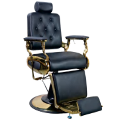 [A-023-B-G] Sillon de Barbero Génova Negro/Dorado Fanjie