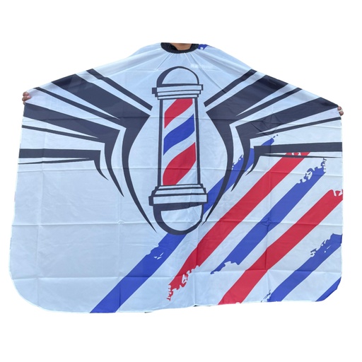 [717353] Capa Barbería Estampada Poste de Barbería / Colores
