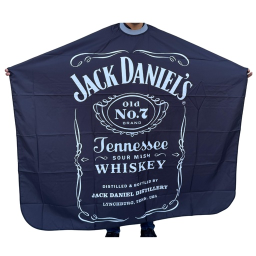 [717176] Capa Barbería Estampada / Botones y Cuello de Silicon Jack Daniel´s