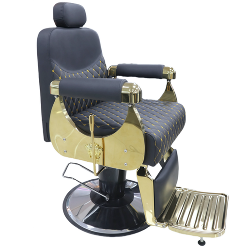[A8371] Silla Dubai Hidráulica Reclinable Negra/Dorada Beauty Furniture