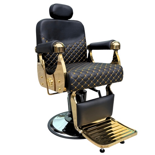 [A8371] Silla Dubai Hidráulica Reclinable Negra/Dorada Beauty Furniture