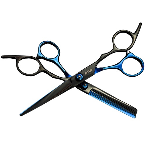 [GLS-BL] Kit de Tijeras Katana Black/Blue Screw 2CR 6&quot;